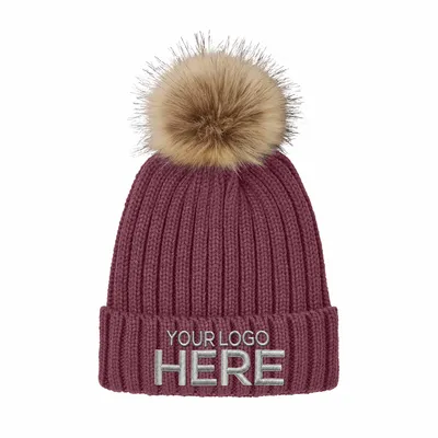 Port Authority Faux Fur Pom Beanie C990 - Stealth Promo Co