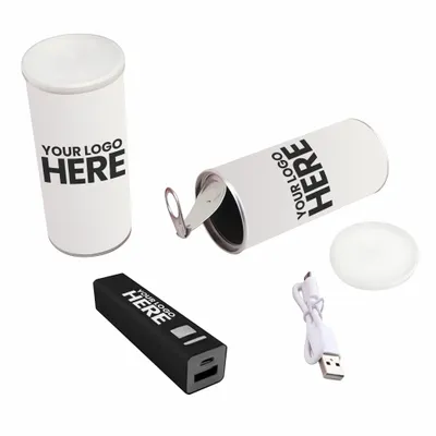 Power Shot 10 - 2200 mAh Metal USBP2200M Power Bank in Branded Cans - Stealth Promo Co