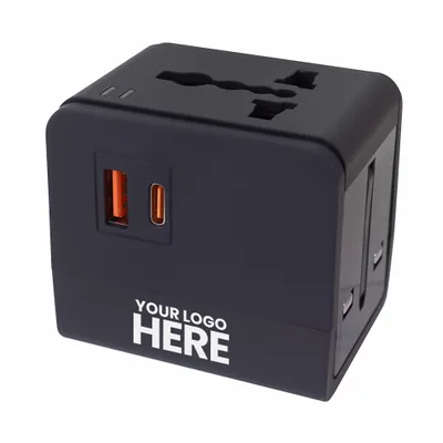 20W Universal Travel Adapter with Type-Cs - Stealth Promo Co