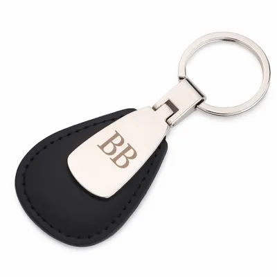 Teardrop Leather & Metal Keychain - Stealth Promo Co