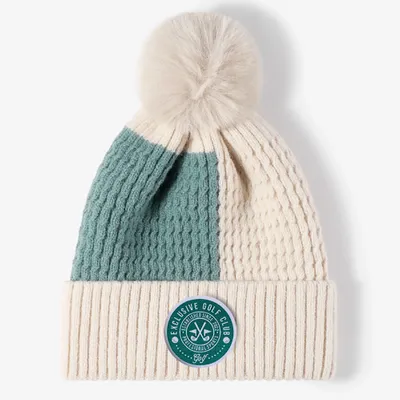 Colorblock Pom Beanie - Stealth Promo Co