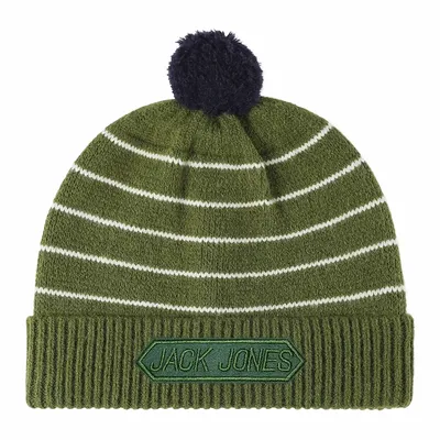 Stripe Pom Beanie - Stealth Promo Co