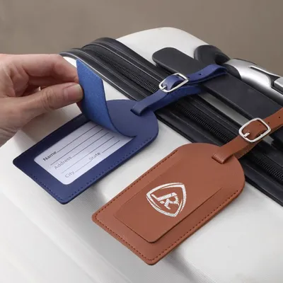Polyurethane Leather Luggage Tags - Stealth Promo Co