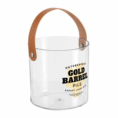 Leather-Strap Clear Drink Buckets - Stealth Promo Co