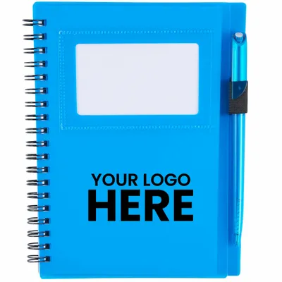FSC Mix 5.5 x 7 Star Spiral Notebook with Pen - Stealth Promo Co