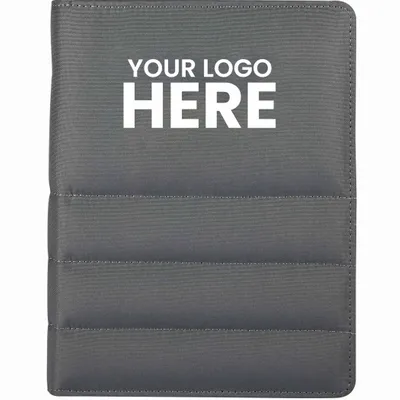 Puffer Zippered Padfolio with FSC Recycled Paper - Stealth Promo Co