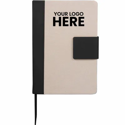 5.5 x 8.5 FSC Recycled Canvas Bound Notebook - Stealth Promo Co