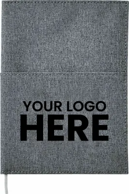 FSC Mix 5 x 7 Canvas Pocket Refillable Notebook - Stealth Promo Co
