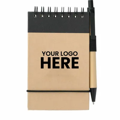 FSC Mix 5 x 3 Recycled Jotter with Pen - Stealth Promo Co
