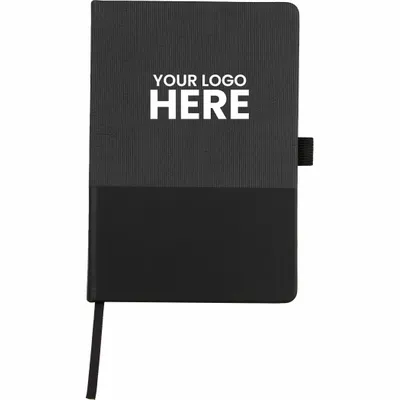 5.5. x 8.5 FSC Recycled Ribbed Bound Journal - Stealth Promo Co