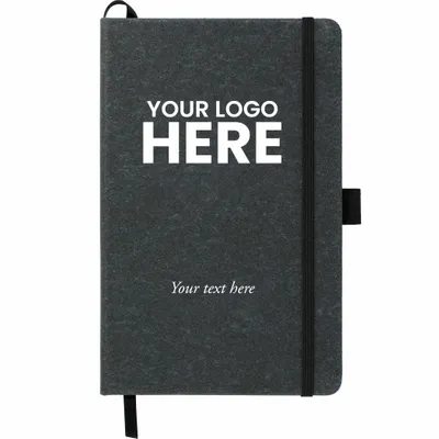 FSC Mix 5.5 x 8.5 Recycled Leather Bound Journal - Stealth Promo Co