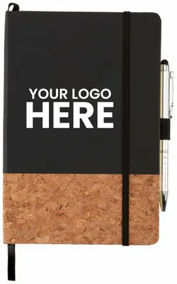 FSC Mix 5.5 x 8.5 Lucca Cork Hard Bound Journal - Stealth Promo Co