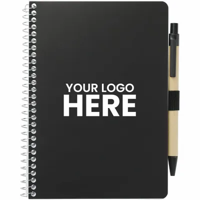 FSC Mix 5” x 7” Spiral Notebook with Pen - Stealth Promo Co