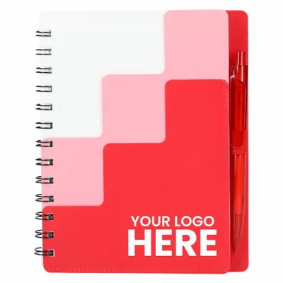5 x 7 Recycled Pace Spiral Notebook w Pen - Stealth Promo Co