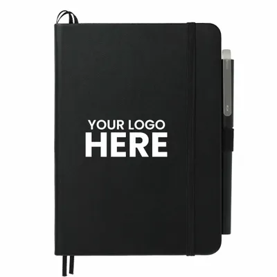5 x 7 Recycled Bulleting Bound Notebook w Pen - Stealth Promo Co