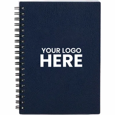 5” x 7” FSC  Recycled Pebble Grain Spiral Journal - Stealth Promo Co