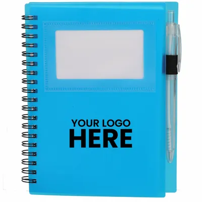 FSC Recycled 5 x 7 Star Spiral Notebook with Pen - Stealth Promo Co