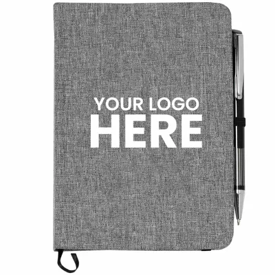 FSC Mix 5 x 7 Heathered Bound Notebook - Stealth Promo Co