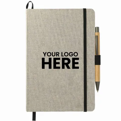 5.5 x 8.5 Recycled Cotton Bound Journal Set - Stealth Promo Co