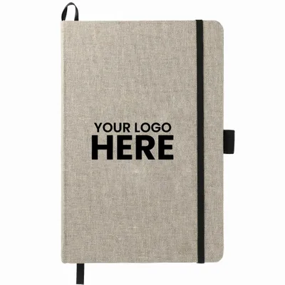 5.5 x 8.5 Recycled Cotton Bound Journal - Stealth Promo Co