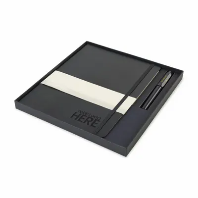 Moleskine® X-Large Notebook and Kaweco Pen Gift Set - Stealth Promo Co