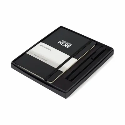 Moleskine® Medium Notebook and GO Pen Gift Set - Stealth Promo Co