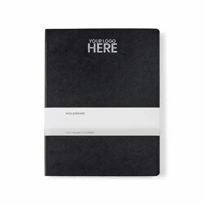Moleskine® Hard Cover Ruled XX-Large Notebook - Stealth Promo Co
