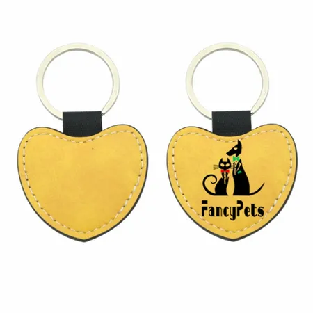 Full-Color Heart Leather Keychain Full-Color Heart Leather Keychain - Custom Pro Prints