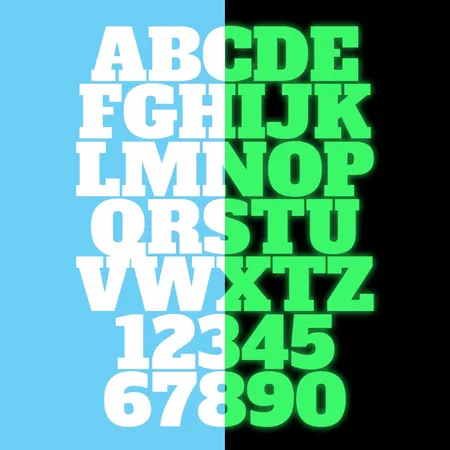 Alphanumeric Glow In The Dark Patches - Custom Pro Prints