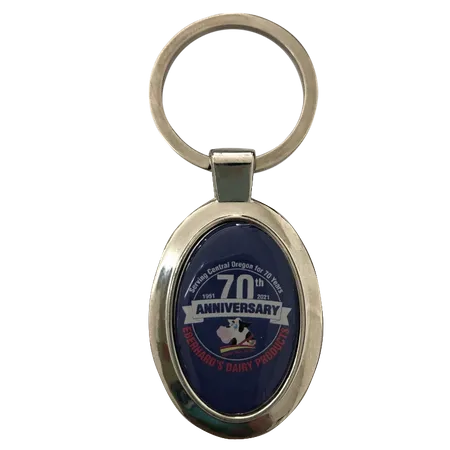 Durable Epoxy Oval Metal Keychain Durable Epoxy Oval Metal Keychain - Custom Pro Prints