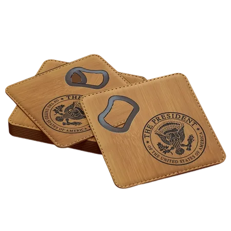 Leather Bottle Opener Coaster - Tote Bags Now
