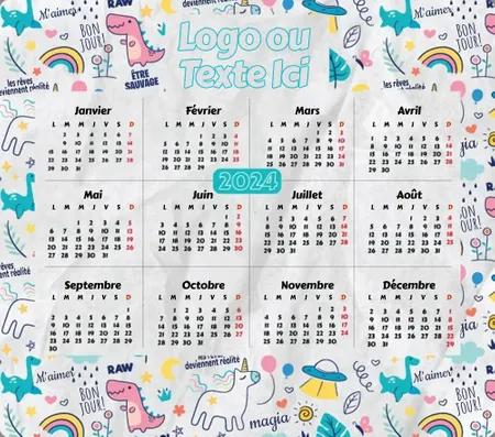 Tapis de souris calendrier dessins - Imprint Now - FR