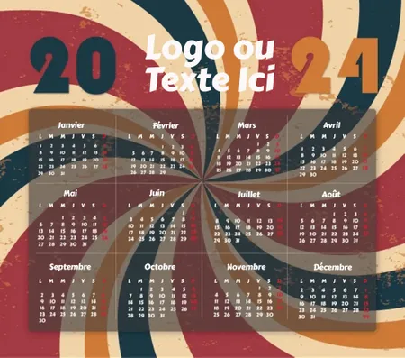 Tapis de souris calendrier rétro vintage - Imprint Now - FR