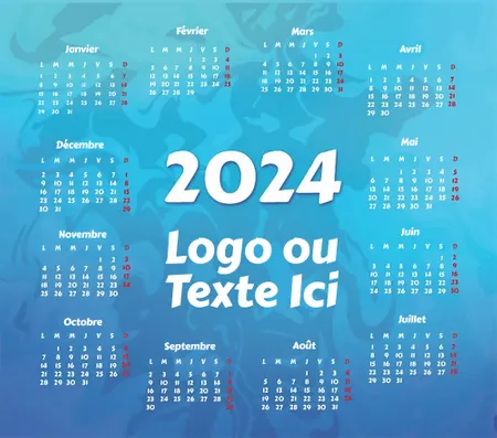 Tapis de souris calendrier bleu clair - Imprint Now - FR