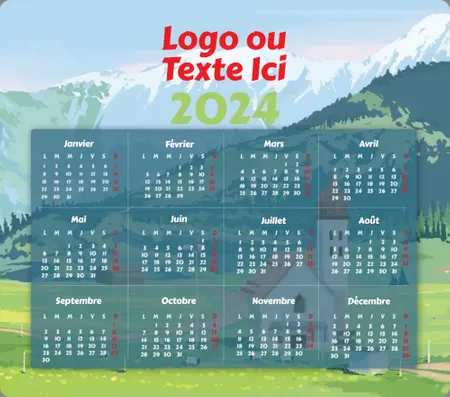 Tapis de souris calendrier montagne - Imprint Now - FR
