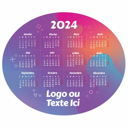 Tapis de souris calendrier dégradé coloré - Imprint Now - FR