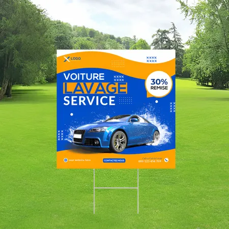 Panneau pour service de lavage de voitures