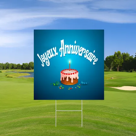 Panneau d'anniversaire gâteau