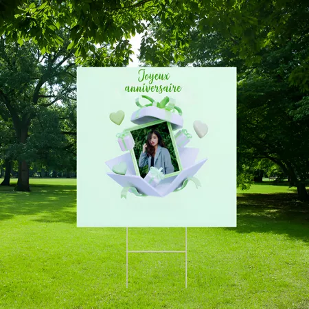 Panneau avec photo d'anniversaire