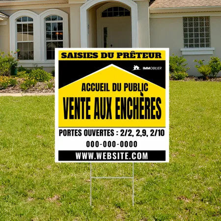 Panneau pour vente aux enchères