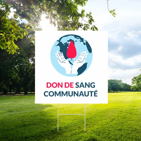 Panneau pour le don du sang