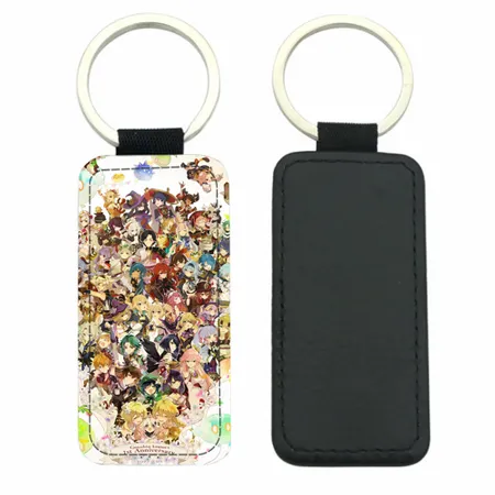 Porte-clés en cuir rectangulaire incurvé