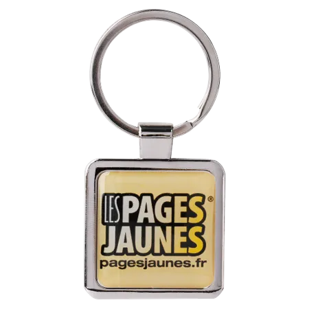 Porte-clés carrés en métal époxy - Imprint Now - FR