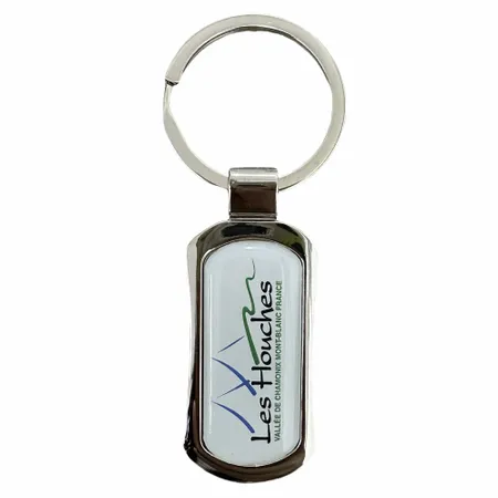 Porte-clés rectangles stylisés en métal - Imprint Now - FR