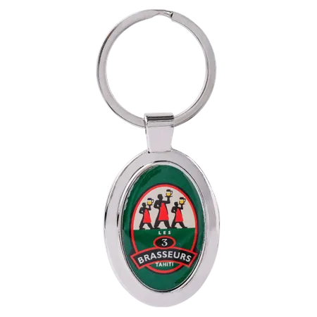 Porte-clés ovales en métal époxy durable - Imprint Now - FR