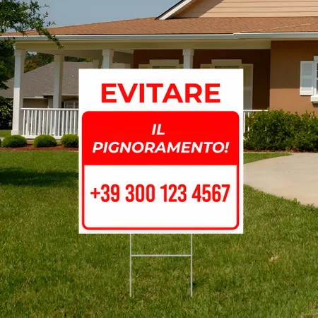 Cartelli da Esterno Personalizzati "Evita il Pignoramento"
