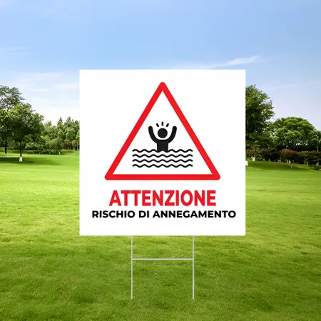 Cartelli da Esterno Personalizzati per Rischio Annegamento