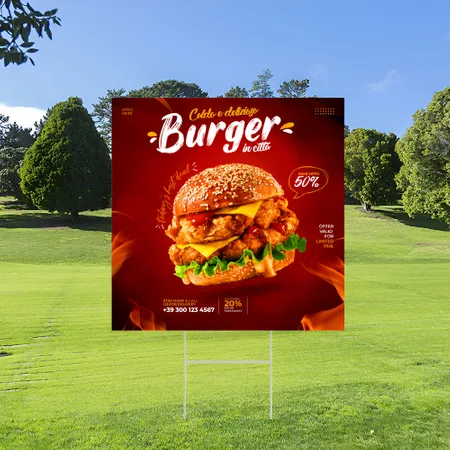 Cartelli da Esterno Personalizzati per Promozionale del Burger Store