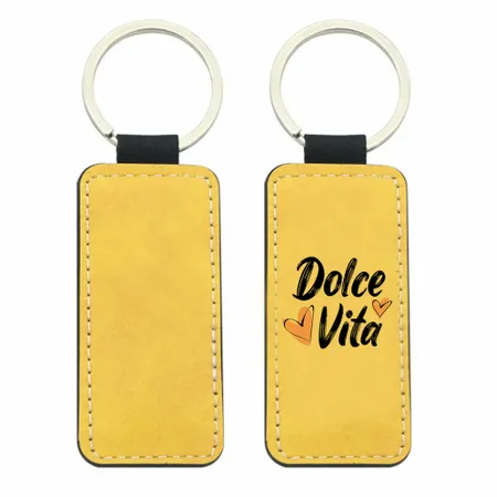 Portachiavi in Pelle Rettangolare a Colori - Imprint Now - IT