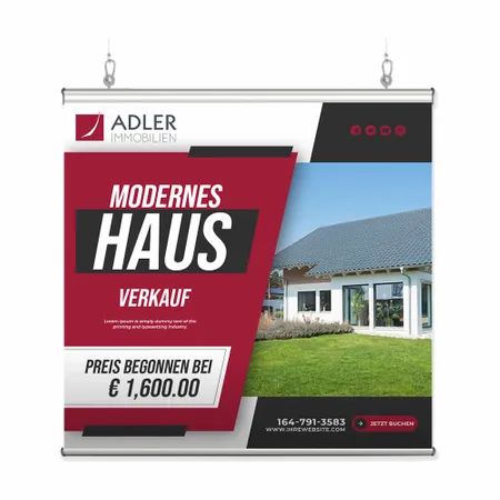 Hängende Klemmbalken-Banner - Imprint Now - DE